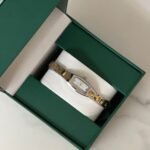 ساعة سيراميك ذهبي و فضي